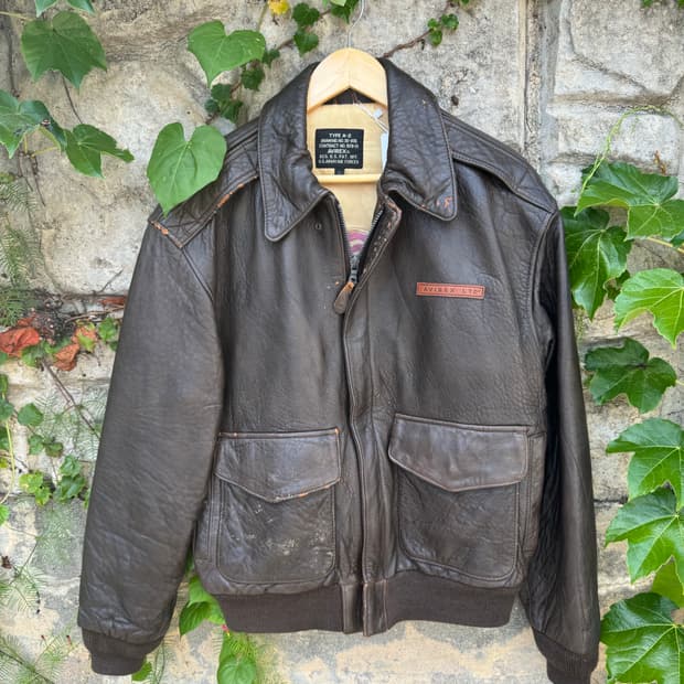 Avirex 아비렉스 a-2 가죽 leather 항공 자켓 105