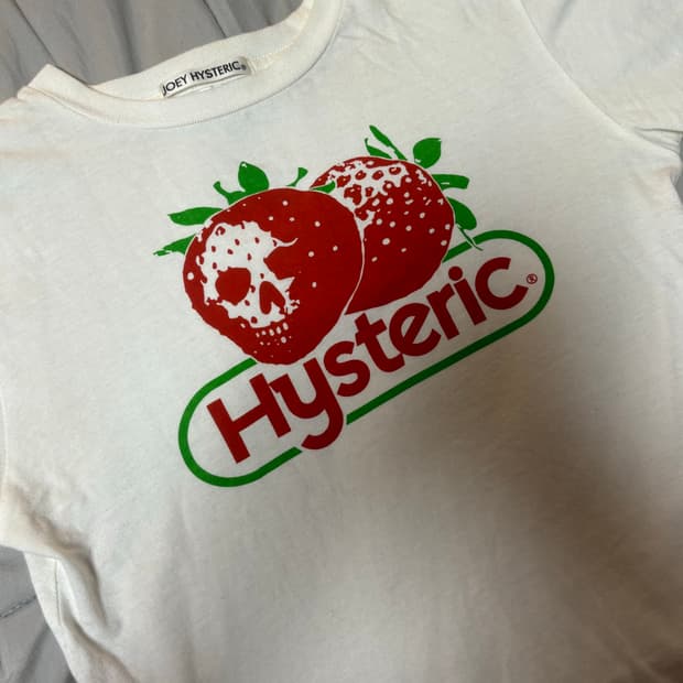 히스테릭글래머 해골 딸기 크롭티셔츠 m