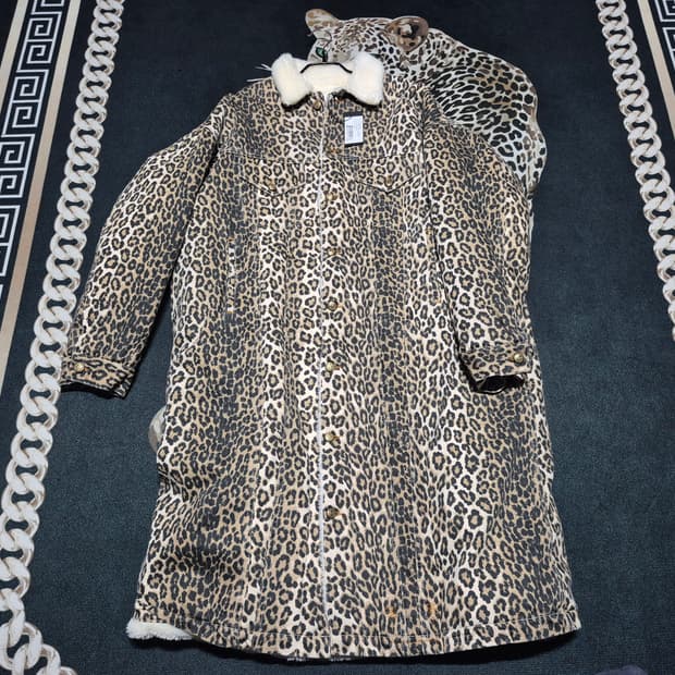 R13 알써틴 21F/W 라일 레오파드 트러커 코트 자켓 L