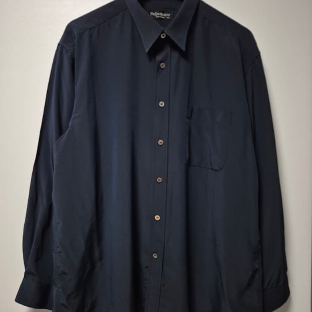 입생로랑 실키 셔츠 블랙 남성 110사이즈