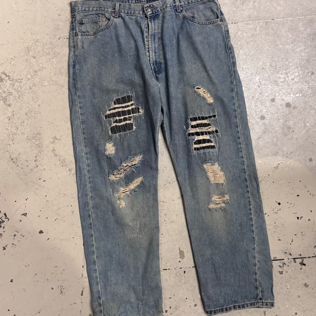 No.05 Jeans 디스트로이드 와이드 데님팬츠