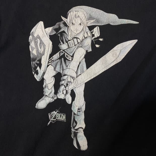 (XL) 90s 젤다의전설 시간의 오카리나 1998 프로모 티셔츠