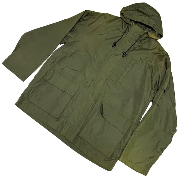 올리브 립스탑 후드 필드 자켓