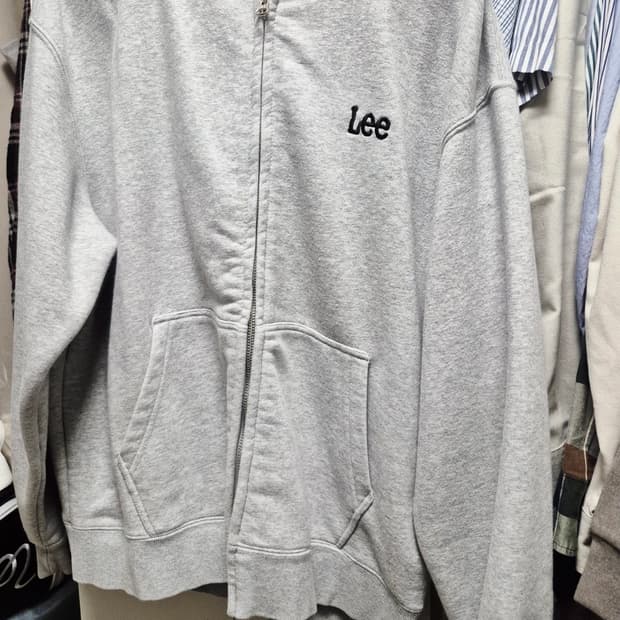Lee 리 로고 후드집업 회색 M