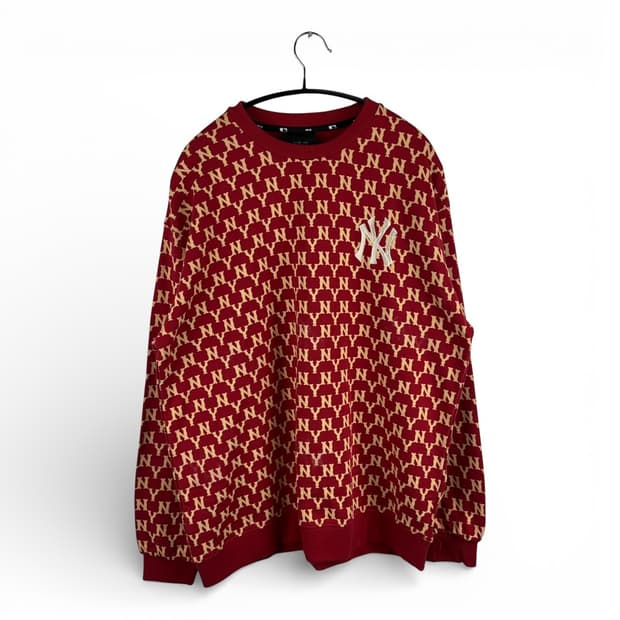 M) MLB 뉴욕양키즈 모노그램 맨투맨 레드