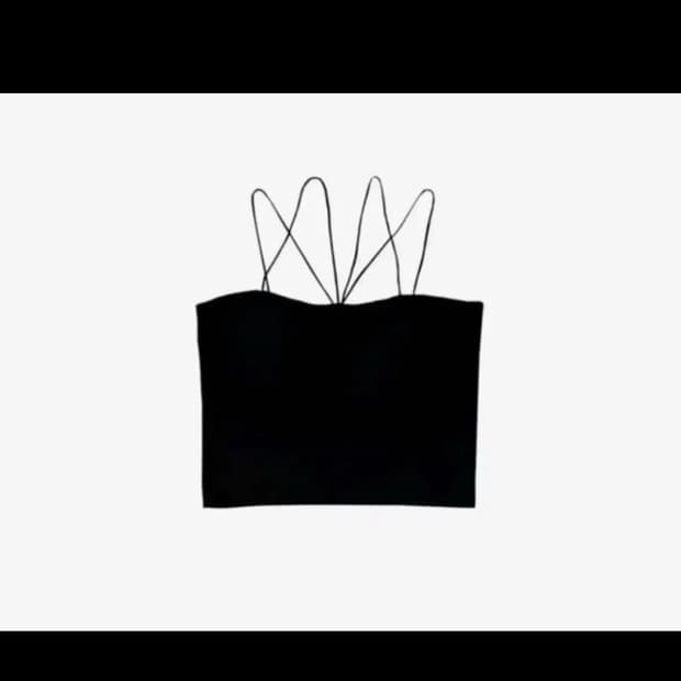 뉴얼린 브라탑 블랙 basic cross strap bra top