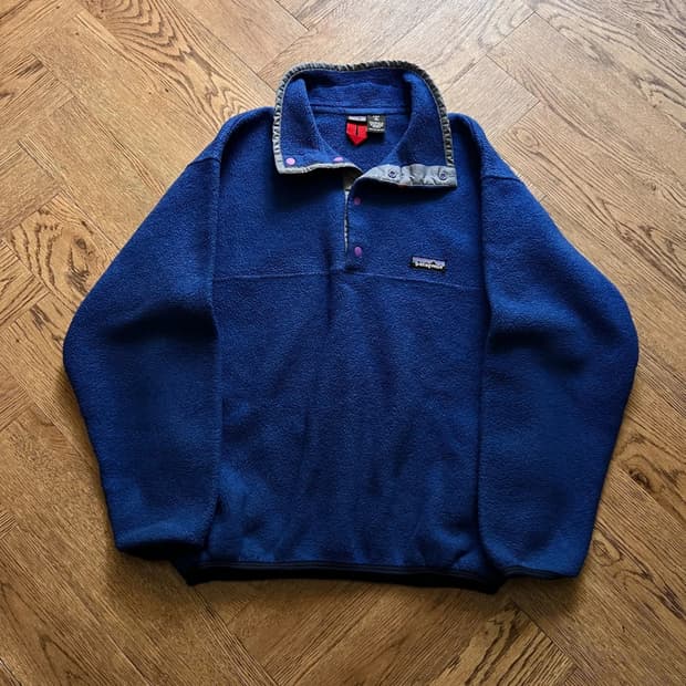 [Kids XL]90's 파타고니아 신칠라 블루 아노락 플리스