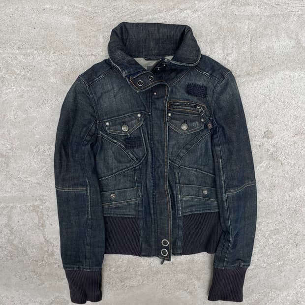 아르마니 익스체인지 하이넥 데님 자켓