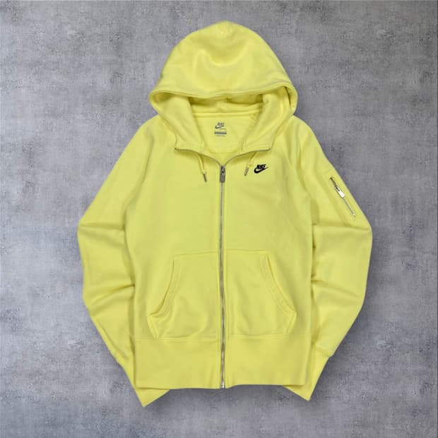 나이키 옐로우 컬러 퓨추라 스몰 로고 후드 집업