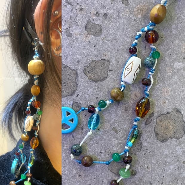 핸드메이드 비즈 헤어피스