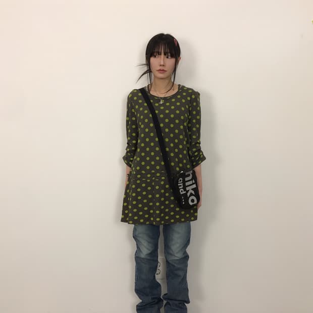 Jpn Brown Dotted Mini Onepiece