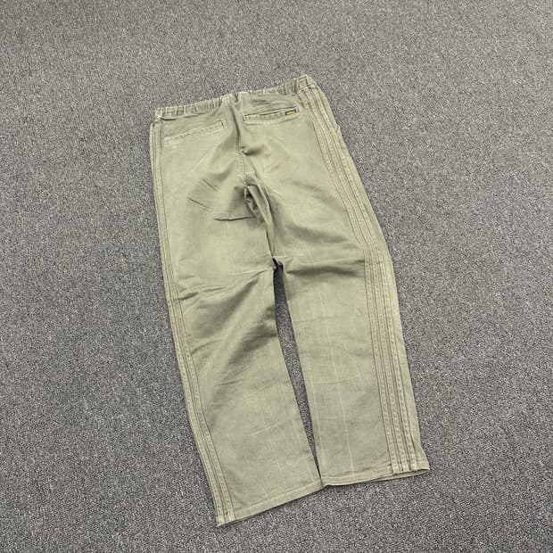 M) 아디다스 삼선 카키 데님팬츠