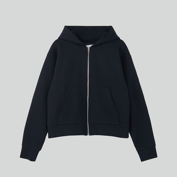 렉토 로고 디테일 후드 후디 집업 블랙