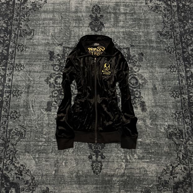 Roen sports skull velour track top