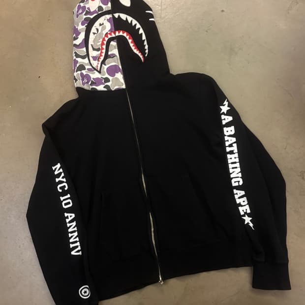 베이프 뉴욕10주년 위즈칼리파 샤크 후드 집업