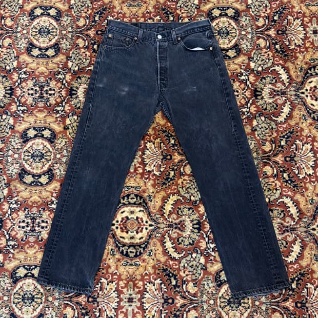 usa 빈티지 리바이스 501 블랙 데님 34(32~33추천) (537)