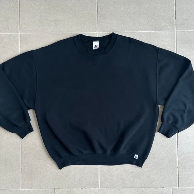 00s 빈티지 러셀 스웻셔츠 블랙 XL