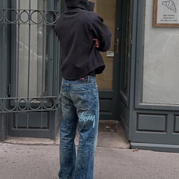 [올드 스투시] 00's 러프 앤 러기드 빅 로고 데님 팬츠