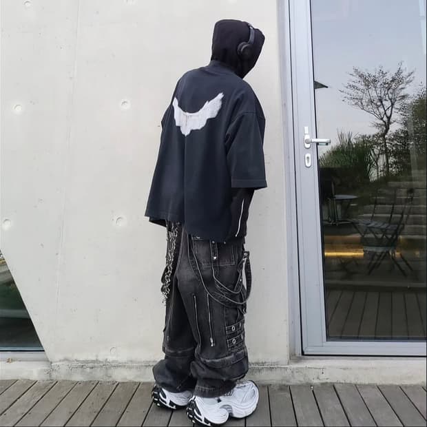 이지 갭 도브 3/4 티셔츠 다크블루