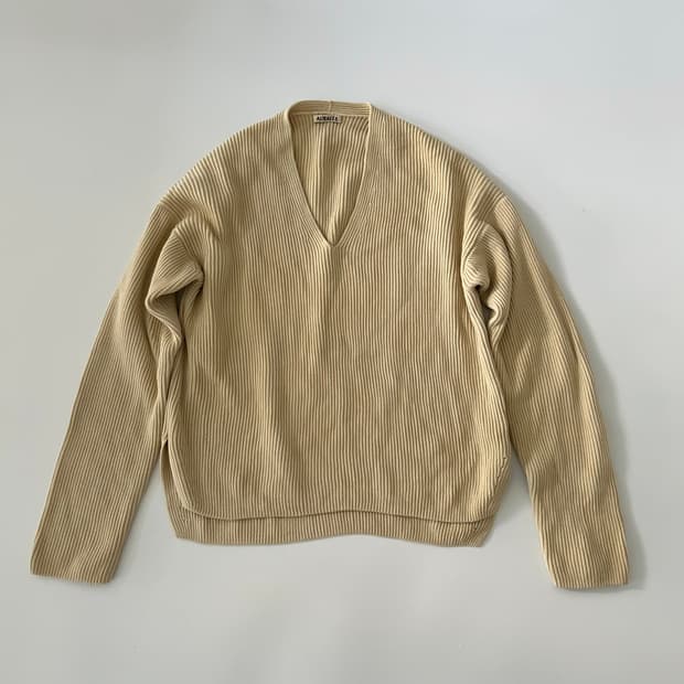 오라리 auralee 브이넥 울 니트