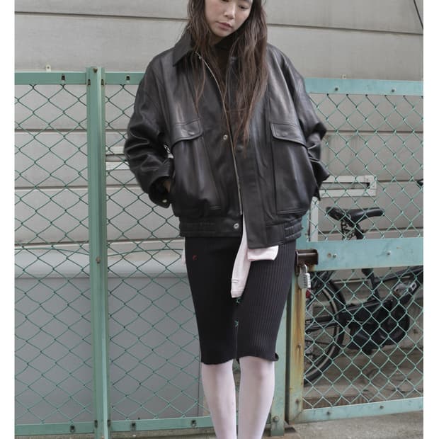 캐롤쇼페 가죽자켓 대디 레더자켓 (퀼티드)