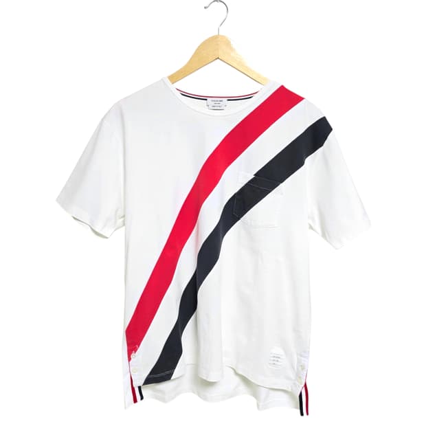 톰브라운 다이애고널 반팔 티셔츠