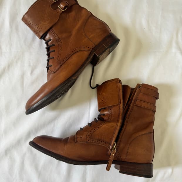 마시모 두띠 레더 컴뱃부츠