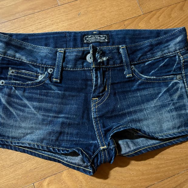 마우지 숏팬츠 데님 반바지 갸루 빈티지 y2k 핫팬츠