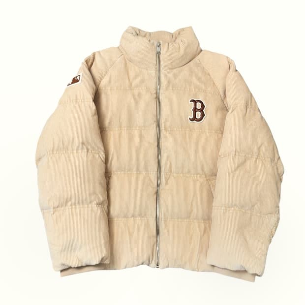 (S) MLB 보스턴 코듀로이 덕다운 패딩 자켓 베이지