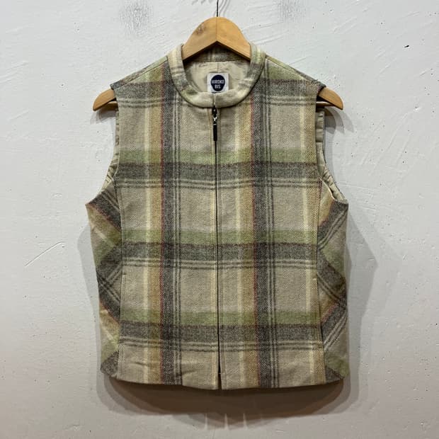 히로코 코시노 히로코비스 울 집업 베스트 조끼 Made in JAPAN