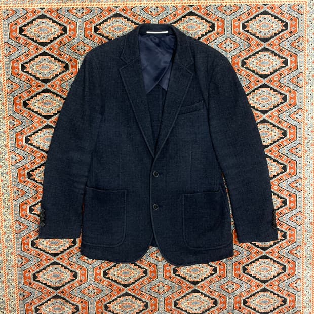 빈폴 헤링본 네이비 모직 블레이저 자켓 남성100
