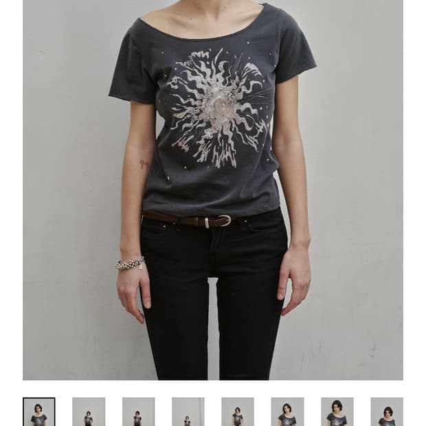 Settle for moon logo T-shirts Charcoal