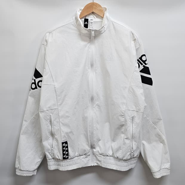 아디다스 화이트 바람막이 자켓 S 오버핏