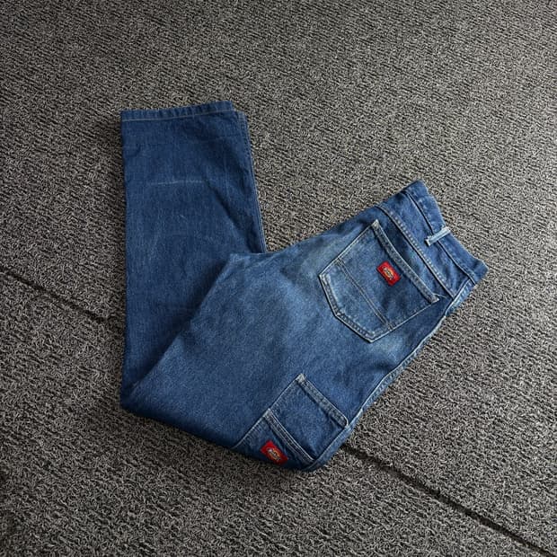 디키즈 더블니 와이드핏 워크 데님 팬츠 4522