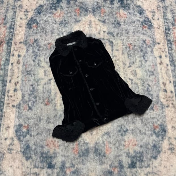Abahouse fur trimming velour shirts