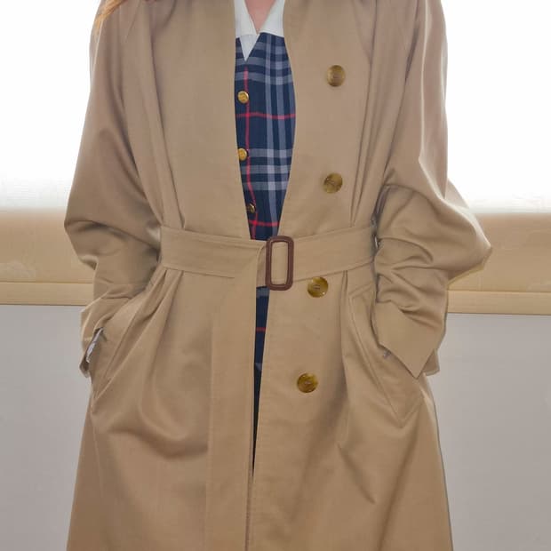 버버리 클래식 체크 카라 트렌치 코트
