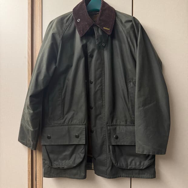 바버 뷰포트 왁스 자켓 올리브 38