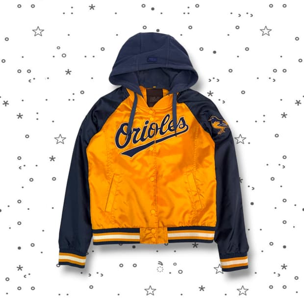 M MLB 엠엘비 오리올스 바시티 봄버 후드 재킷