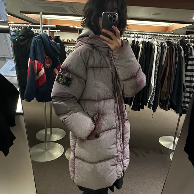 95)스톤 아일랜드 빈티지 텔라 나일론 덕다운 더스트 컬러 패딩