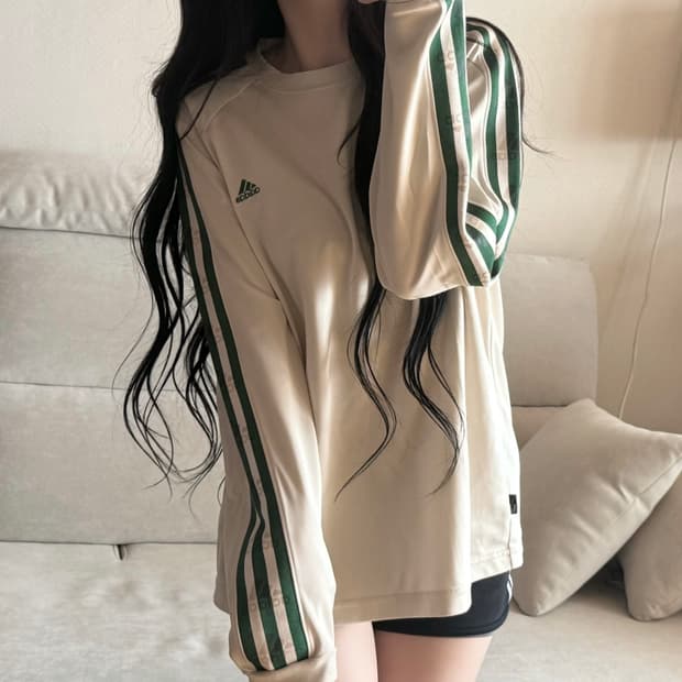 아디다스 일본 베이지 그린 긴팔 