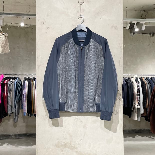 빨질레리 네이비 쉽 레더 에피더미스 블루종 자켓