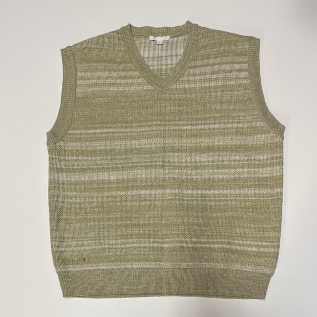 KIMUR 키뮤어 스트라이프 오버핏 니트 조끼 XL ~ 2XL