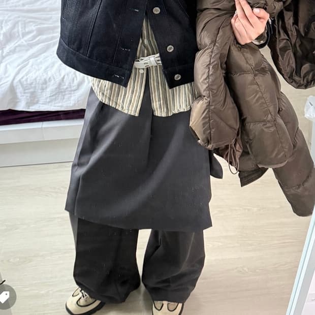 랩스커트+슬랙스 세트