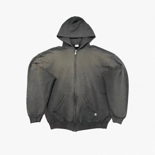 빈티지 Russell Faded Zip-up Hoodie