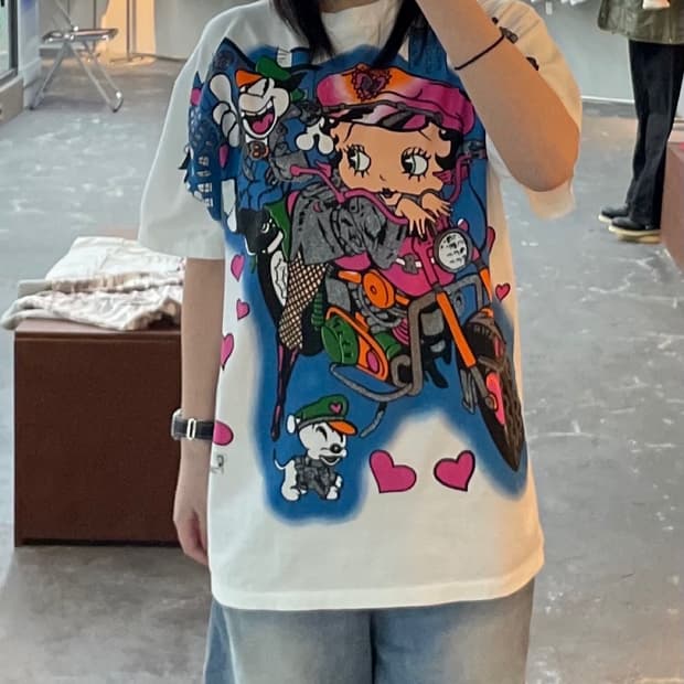 빈티지 베티붑 라이딩 엔젤 반팔 H1472