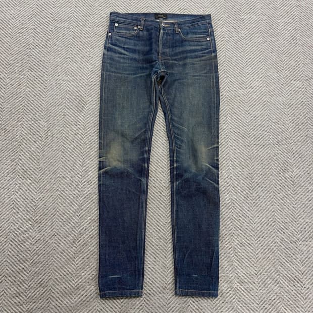 아페쎄 워시드 슬림핏 데님팬츠 v3241