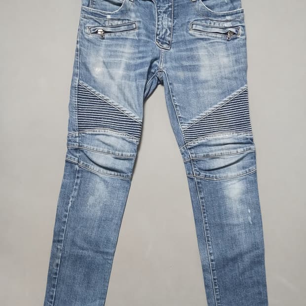 [33] 발망 스티치덧댐 바이커진 청바지