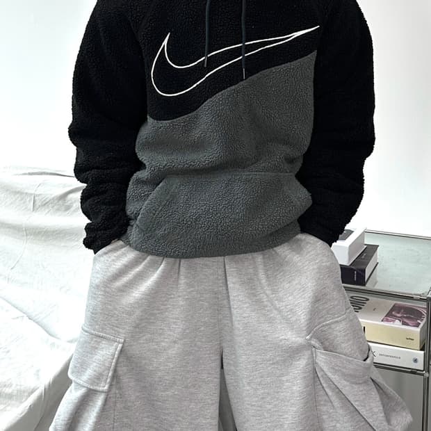 나이키 빅스우시 쉐르파 플리스 후드티 S