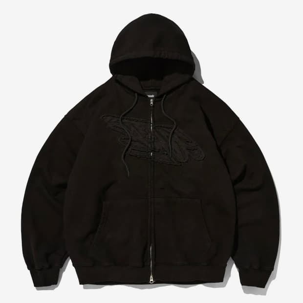 스웨이드 루즈핏 후드집업