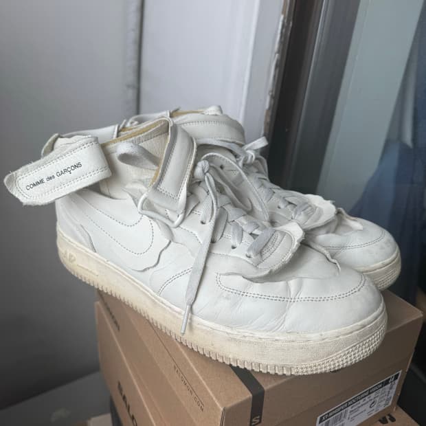 (290) 나이키 꼼데가르송 에어포스 미드 화이트
